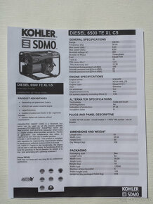 Elektrocentrála KOHLER SDMO - Diesel 6500 TE XL C5 - 5