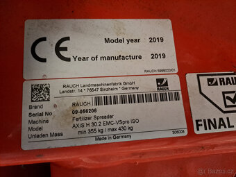 Rozmetadlo průmyslových hnojiv RAUCH AXIS H 30.2 - 5