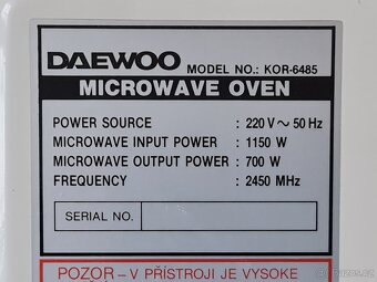 Mikrovlnka Daewoo KOR-6485 - 5