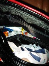 Elegantní kabelka červené - černá - 5