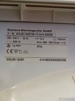 Prodám automatickou pračku Siemens - 5