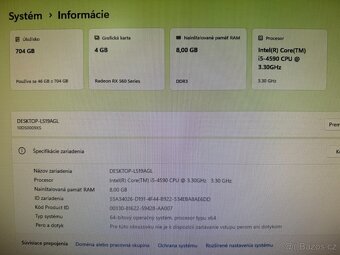 Herný počítač Lenovo Intel i5 4590 4x3,30GHz.AMD RX560 4GB. - 5
