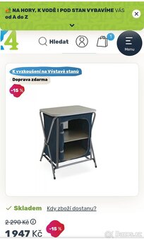 stan + karimatka + kuchyňka – 2× použité, komplet - 5