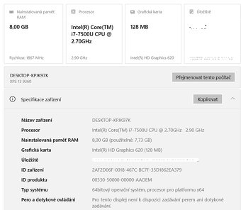 DELL XPS 13" 9360 - 5