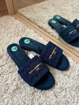 LETNÍ TMAVĚ MODRÉ PANTOFLE / SANDÁLKY KARL LAGERFELD - 5