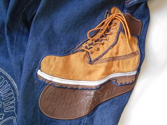 Vintage Hip Hop Rap Jeans Souprava Raw Blue Fubu Timberland - 5