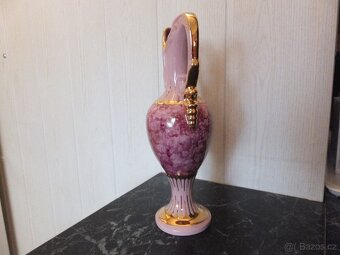 Růžový porcelán, velká krásná stará váza Victoria, výška 27, - 5