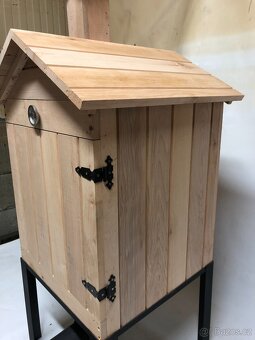 Dřevěná udírna z OLŠE 50x50x60 + topeniště - 5