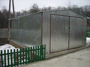 Plechová garáž 3x5m,sedlová střecha,pozinkovaný plech - 5