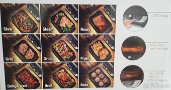 Horkovzdušná fritéza, 12 funkcí, úspora energie, gril, pára - 5