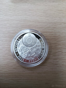 Stříbrná mince Pravěký svět - Parasaurolophus proof - 5