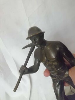 Starožitná Bronzová Socha - HORNÍK - HAVÍŘ - Josef Fojtík - 5