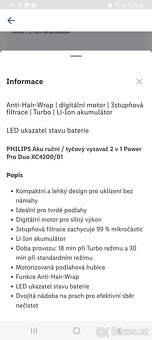 philips aku ruční / tyčový vysavač 2 v 1 powerpro duo xc4200 - 5