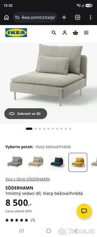 SÖDERHAMN 1místný sedací díl, Viarp béžová/hnědá - 5