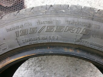 4x letní gumy STARFIRE 195/55 R15 vzorek 2x 9MM 2x8,1MM - 5