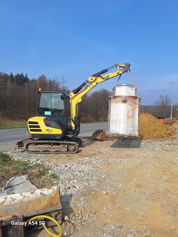 Výkopové práce minibagrem Yanmar, přeprava vozíkem 3t - 5
