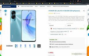 Prodám HONOR 90 Lite 5G 8 GB/256 GB Tyrkysový - 5