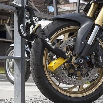 Zámek na moto ABUS Granit Detecto 8077 červený + řetěz Abus - 5