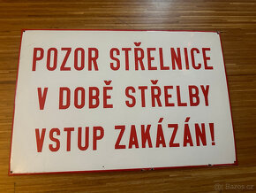 RETRO smaltovaná cedule POZOR STŘELNICE 60x40 cm - 5