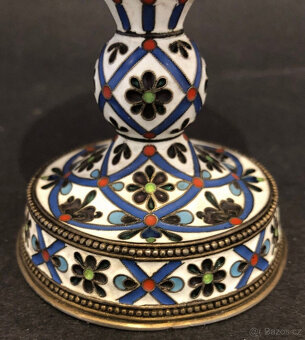 Starožitné Imperial Russian 88Silver Enamal Easter Egg - 5