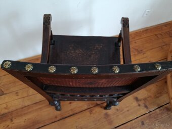 Starožitné kožené křeslo - 5