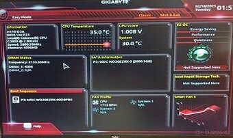 GIGABYTE GA H110 D3A, + Celeron G3900, + 4GB RAM - 5