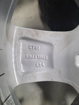Zimni alu kola original superb, seat, skoda 215/60 r16 - 5