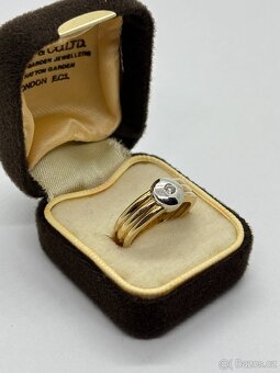 Zlatý prsten s briliantem, cca 0,08CT - 5