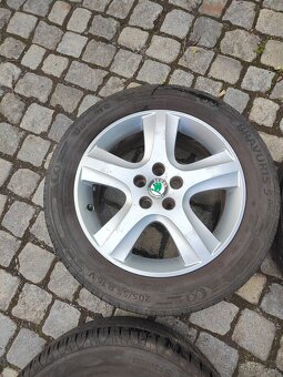 Prodám orig alu 16 škoda Octavia I 5x100 ET 42 letní pneu - 5
