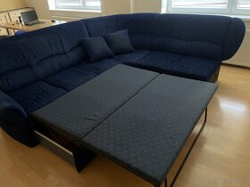 pohovka,gauč,sedačka modrá + křeslo zdarma - 5