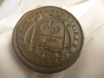 Staré barokní pečetidlo pečetítko typář 1698 pečetní razidlo - 5