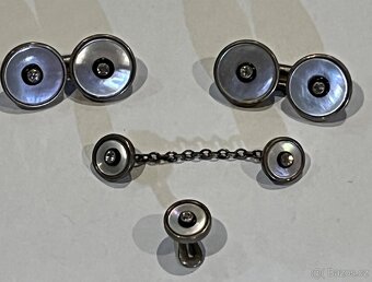 Starý pánský set – manžetové knoflíky + košilové knoflíčky, - 5