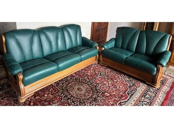 Dubová rustikální kožená souprava 3+2+1,3332 - 5