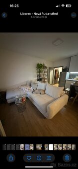 Béžová rohová pohovka s úložným prostorem - 5