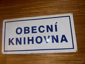 RETRO smaltovaná cedule OBECNÍ KNIHOVNA - 80x40 cm - 5