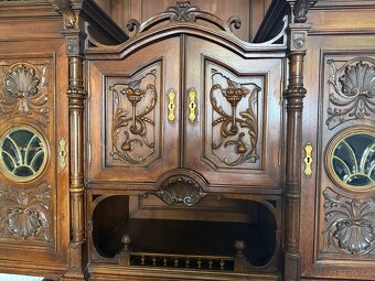 Starožitný bohatě zdobený sekretář - příbornik - 5