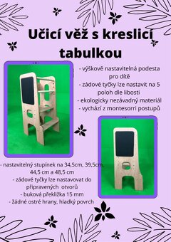 Učící věž s tabulí, nastavitelná - 5