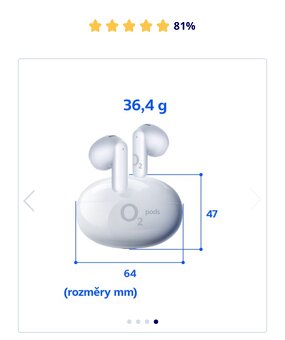 Bezdrátová pecková sluchátka O₂ pods - 5