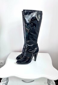 Luxusní kožené lakované kozačky Just Cavalli Vel 40 - 5