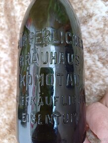 Pivni láhev KOMOTAU včetně patentniho uzávěru.Lékárnická láh - 5