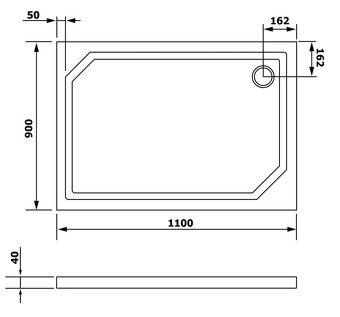 Sprchová vanička Gelco SARA 110x90cm, litý mramor - 5