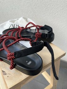 Červené sandály “rope sandals” od Zara - velikost 38 - 5
