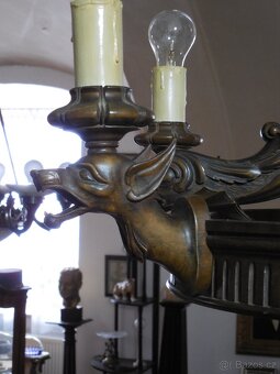 Starožitný lustr draci - 5