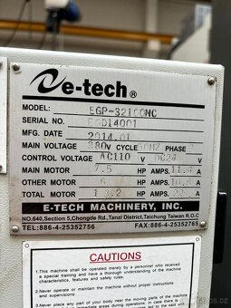 E-tech EGP-32100NC (2014) – CNC hrotová bruska - 5