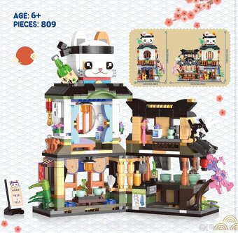 Stavebnice QLT 809 dílu Japanese Street Izakaya B0D89YT32Y - 5