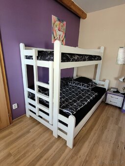 Dětská patrová postel Bivi, bílá, masiv, 120x200 a 90x200 - 5