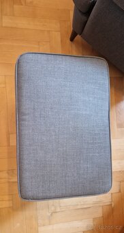 Ikea křeslo ušák a podnožka STRANDMON šedé - 5