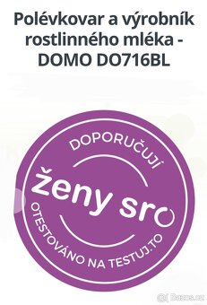 Polévkovar a výrobník rostlinné.mléka DOMO DO716BL-jako nový - 5