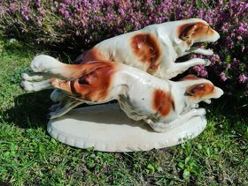 Staré porcelánové sousoší psů - 5