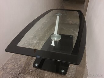stolek konferenční sklo kov 120x64 cm - 5